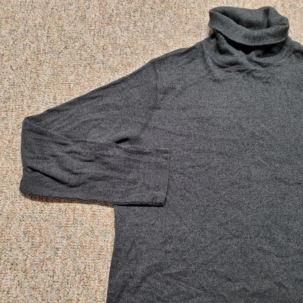 Polo Ralph Lauren Turtleneck Shirt Mens XL Gray Ribbed Cotton Long Sleeve